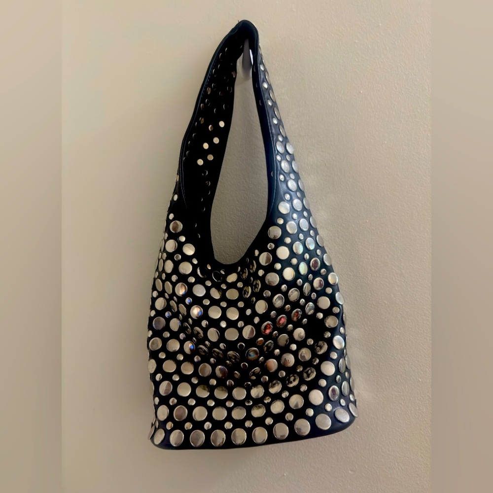 Studded Black and Silver Women's Bag